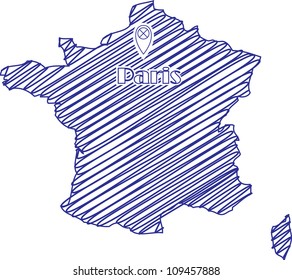 Scribble France Map