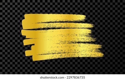 Scribble with a gold glitter marker. Doodle style scribble. Gold hand drawn design element on dark transparent background. Vector illustration