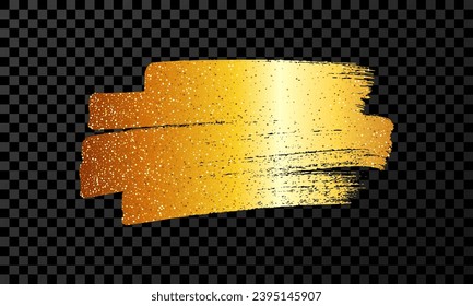 Scribble with a gold glitter marker. Doodle style scribble. Gold hand drawn design element on dark transparent background. Vector illustration