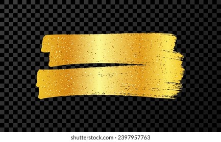Scribble with a gold glitter marker. Doodle style scribble. Gold hand drawn design element on dark transparent background. Vector illustration