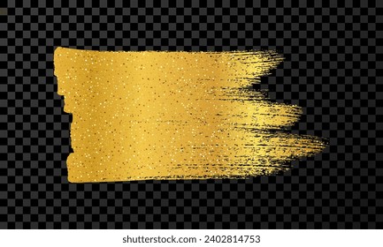 Scribble with a gold glitter marker. Doodle style scribble. Gold hand drawn design element on dark transparent background. Vector illustration