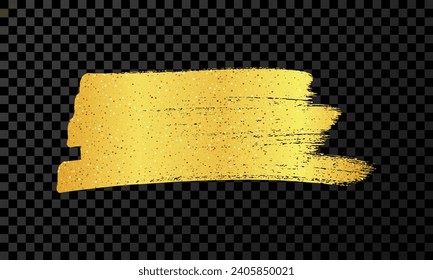 Scribble with a gold glitter marker. Doodle style scribble. Gold hand drawn design element on dark transparent background. Vector illustration