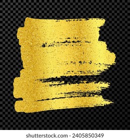 Scribble with a gold marker. Doodle style scribble. Gold hand drawn design element on dark transparent background. Vector illustration