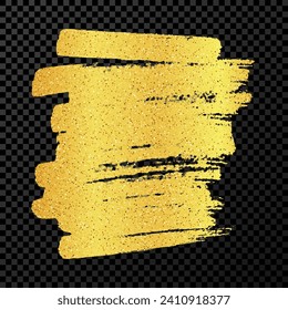 Scribble with a gold marker. Doodle style scribble. Gold hand drawn design element on dark transparent background. Vector illustration