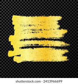 Scribble with a gold marker. Doodle style scribble. Gold hand drawn design element on dark transparent background. Vector illustration