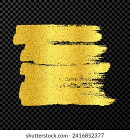 Scribble with a gold marker. Doodle style scribble. Gold hand drawn design element on dark transparent background. Vector illustration