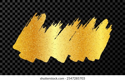 Garabato con un marcador de oro. Garabato estilo Doodle. Elemento de diseño dibujado a mano de oro sobre fondo transparente oscuro. Ilustración vectorial