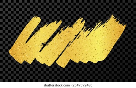 Rabiscar com um marcador de ouro. Rabiscar estilo. Elemento de design desenhado à mão dourada sobre fundo transparente escuro. Ilustração vetorial
