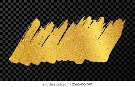 Scribble with a gold marker. Doodle style scribble. Gold hand drawn design element on dark transparent background. Vector illustration