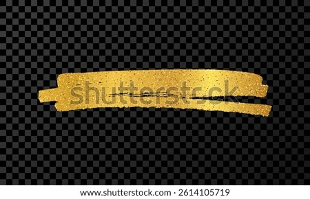Scribble with a gold marker. Doodle style scribble. Gold hand drawn design element on dark transparent background. Vector illustration