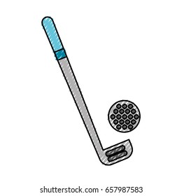 scribble golf club and ball