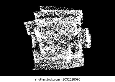 Scribble hand drawn in chalk on black background. Monochrome stain element. Digitally generated image. Vector illustration, Eps 10.
