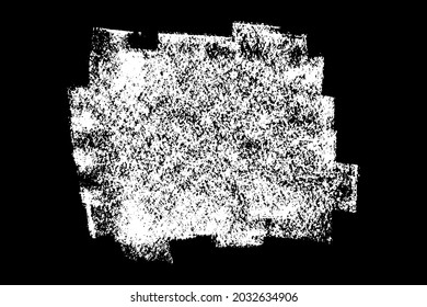 Scribble hand drawn in chalk on black background. Monochrome stain element. Digitally generated image. Vector illustration, Eps 10.