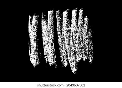 Scribble hand drawn in chalk on black background. Monochrome stain element. Digitally generated image. Vector illustration, Eps 10.