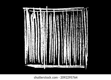 Scribble hand drawn in chalk on black background. Monochrome stain element. Digitally generated image. Vector illustration, Eps 10.