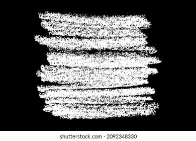 Scribble hand drawn in chalk on black background. Monochrome stain element. Digitally generated image. Vector illustration, Eps 10.