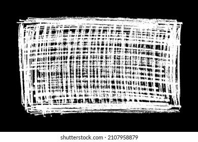 Scribble hand drawn in chalk on black background. Monochrome stain element. Digitally generated image. Vector illustration, Eps 10.