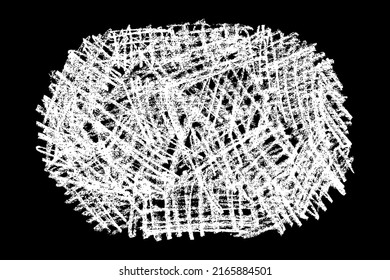 Scribble hand drawn in chalk on black background. Monochrome stain element. Digitally generated image. Vector illustration, Eps 10.