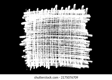 Scribble hand drawn in chalk on black background. Monochrome stain element. Digitally generated image. Vector illustration, Eps 10.