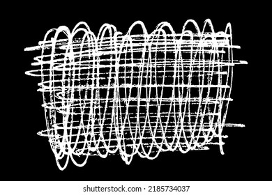 Schriftzeichen, handgezeichnet in Kreide auf schwarzem Hintergrund. Monochrome Färbeelemente. Digitales Bild. Vektorgrafik, Eps10.