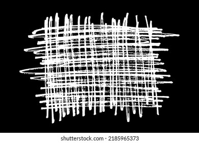 Scribble hand drawn in chalk on black background. Monochrome stain element. Digitally generated image. Vector illustration, Eps 10.