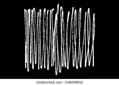 Scribble hand drawn in chalk on black background. Monochrome stain element. Digitally generated image. Vector illustration, Eps 10.