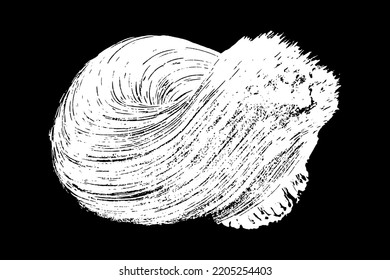 Scribble hand drawn in chalk on black background. Monochrome stain element. Digitally generated image. Vector illustration, Eps 10.