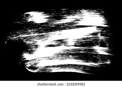 Scribble hand drawn in chalk on black background. Monochrome stain element. Digitally generated image. Vector illustration, Eps 10.