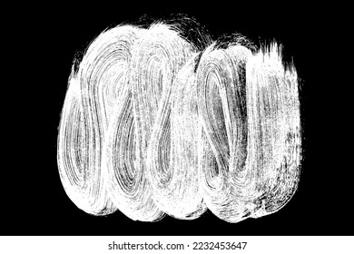 Scribble hand drawn in chalk on black background. Monochrome stain element. Digitally generated image. Vector illustration, Eps 10.