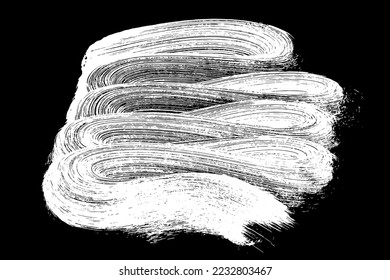 Scribble hand drawn in chalk on black background. Monochrome stain element. Digitally generated image. Vector illustration, Eps 10.