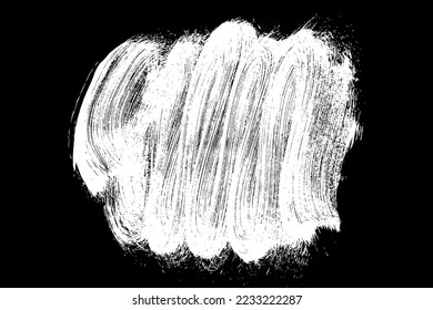 Scribble hand drawn in chalk on black background. Monochrome stain element. Digitally generated image. Vector illustration, Eps 10.