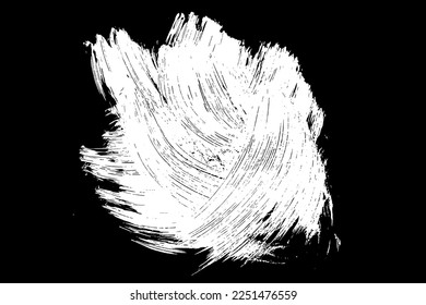 Scribble hand drawn in chalk on black background. Monochrome stain element. Digitally generated image. Vector illustration, Eps 10.