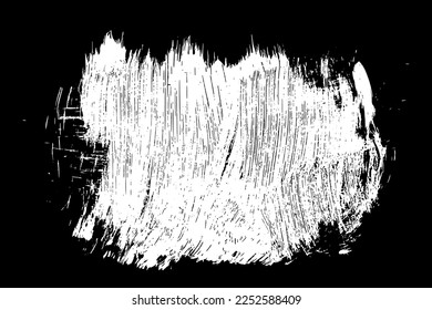 Scribble hand drawn in chalk on black background. Monochrome stain element. Digitally generated image. Vector illustration, Eps 10.