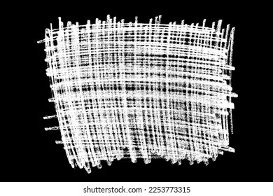 Scribble hand drawn in chalk on black background. Monochrome stain element. Digitally generated image. Vector illustration, Eps 10.