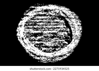 Scribble hand drawn in chalk on black background. Monochrome stain element. Digitally generated image. Vector illustration, Eps 10.