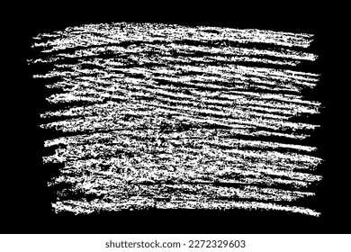 Scribble hand drawn in chalk on black background. Monochrome stain element. Digitally generated image. Vector illustration, Eps 10.