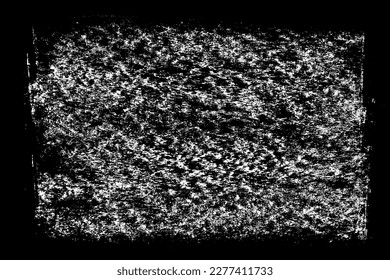 Scribble hand drawn in chalk on black background. Monochrome stain element. Digitally generated image. Vector illustration, Eps 10.
