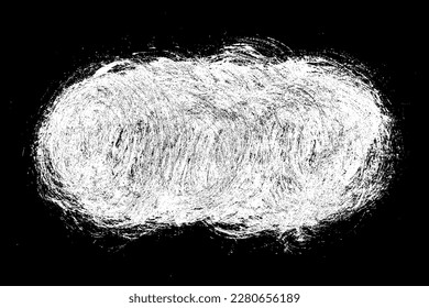 Scribble hand drawn in chalk on black background. Monochrome stain element. Digitally generated image. Vector illustration, Eps 10.