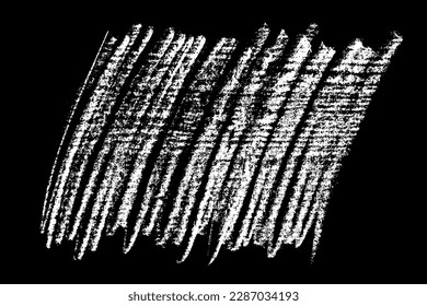 Scribble hand drawn in chalk on black background. Monochrome stain element. Digitally generated image. Vector illustration, Eps 10.