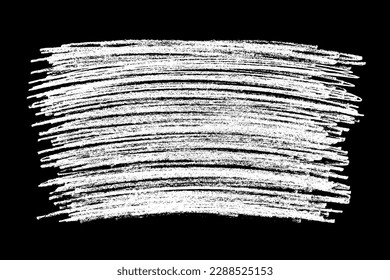 Scribble hand drawn in chalk on black background. Monochrome stain element. Digitally generated image. Vector illustration, Eps 10.
