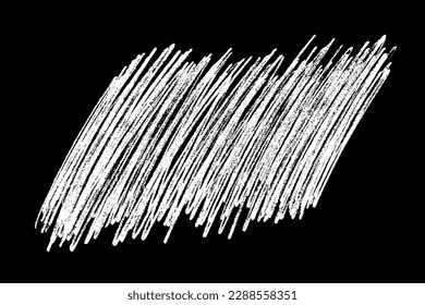 Scribble hand drawn in chalk on black background. Monochrome stain element. Digitally generated image. Vector illustration, Eps 10.