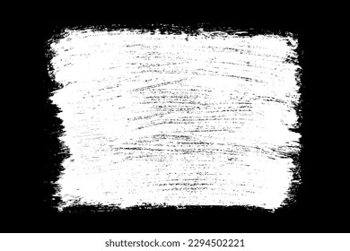 Main grunge dessinée à la craie sur fond noir. Élément de tache monochrome. Image générée numériquement. Illustration vectorielle, Eps10.