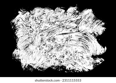Scribble hand drawn in chalk on black background. Monochrome stain element. Digitally generated image. Vector illustration, Eps 10.