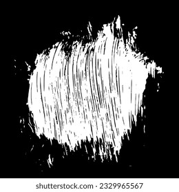 Scribble hand drawn in chalk on black background. Monochrome stain element. Digitally generated image. Vector illustration, Eps 10.