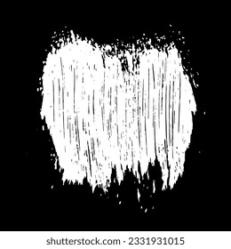 Scribble hand drawn in chalk on black background. Monochrome stain element. Digitally generated image. Vector illustration, Eps 10.