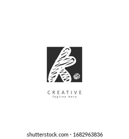 scribble hand drawn Initial letter K logo with dot. design vector logo concept