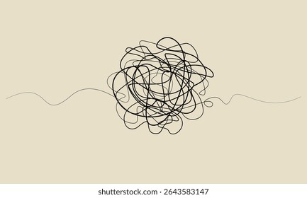 rabiscar, mão desenhado rascunho esboço linha caos doodle padrão. Palhaço de desenho manual, linhas caóticas aleatórias. Lápis lápis lápis lápis textura marcador textura arte abstrata fundo..eps8