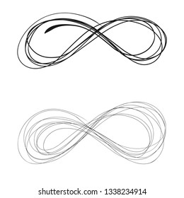 Scribble. Handwritten. Lines. Heart, infinity. Entangled. For your design.