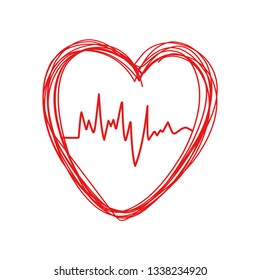 Scribble. Handwritten. Lines. Heart, infinity. Entangled. For your design.