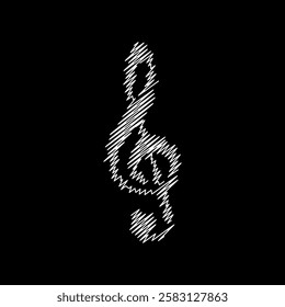 Scribble Handwritten Musical Note Logo Design Vector for Music and Arts Industry